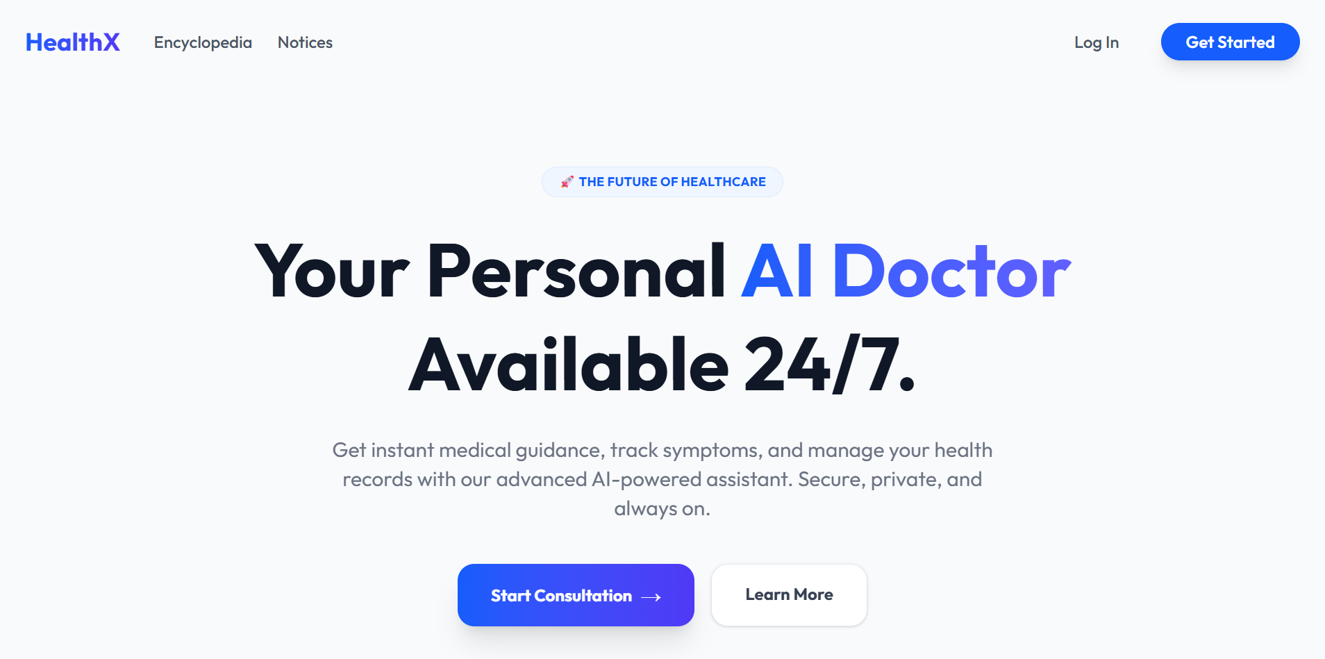 HealthX project screenshot